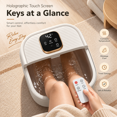 Folding Foot Bath Tub with PTC Heater & Remote Control | 110V