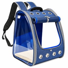 Transparent PVC Pet Backpack | Bubble Carrier for Cats & Small Dogs | Oxford Cloth