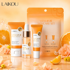 3pcs/Set LAIKOU Vitamin C Facial Set for Hydrating Moisturizing Whitening and Brightening