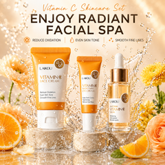 3pcs/Set LAIKOU Vitamin C Facial Set for Hydrating Moisturizing Whitening and Brightening