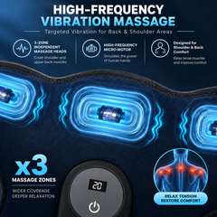 Back & Shoulder Massager with Vibration, Warming Heat & Posture Awareness