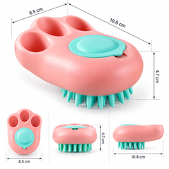 Durable Cat Paw Bath Brush Fine Foaming Labor-saving Cartoon Shape Pet Dog Cat Pet Hair Grooming Brush Reusable Dog Hair Comb Pet Products