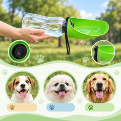 Portable Pet Water Bottle with Drinking Tray | 680ml | Dogs & Cats