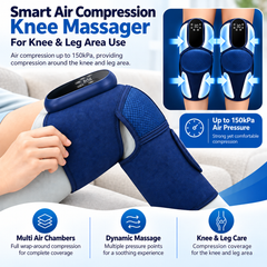Knee Massager with Heat & Airbag Compression | Vibration Massage Device | Free Size