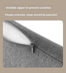 Gray fabric with an invisible zipper on a beige background