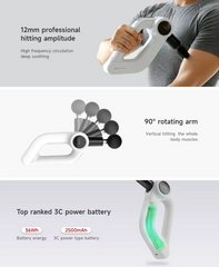Side view of the D5 Pro Deep Tissue Massager showing its ergonomic handle and interchangeable massage head.