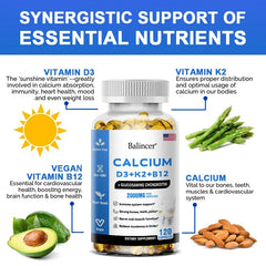 Calcium + D3 + K2 + B12 Capsules Entige