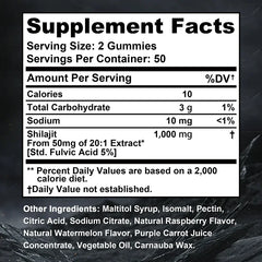 Shilajit Gummies - Energy Level, Memory and Focus Support Relieve Stress Overall Health