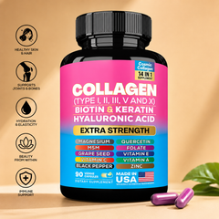 Premium Wellness Capsules - Collagen, Inositol & Magnesium Supplements