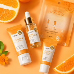 3pcs/Set LAIKOU Vitamin C Facial Set for Hydrating Moisturizing Whitening and Brightening