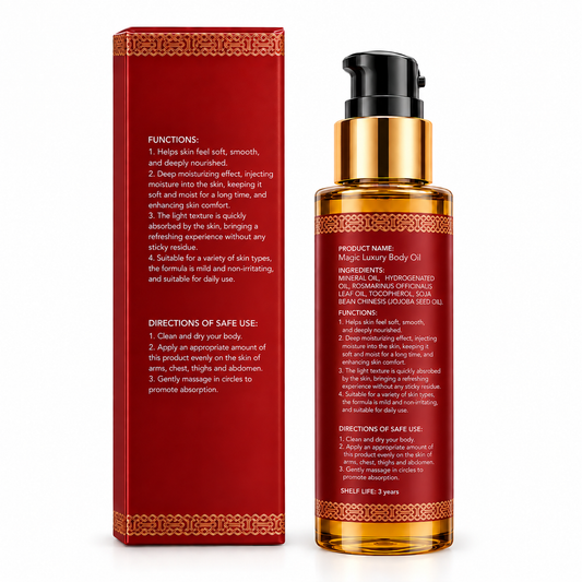 Magic Luxury Body Oil for Women - Deep Moisturizing, Nourishing & Glowing Body Oil with Jojoba, Vitamin E & Rosemary Oil - Fast Absorbing, Non-Greasy Formula for Dry Skin - 1 Bottle