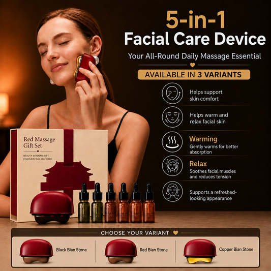 Bian Stone Gua Sha Neck Board – Heat, Stretch & Scraping Wellness Device | 3 Gift Sets