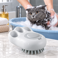Durable Cat Paw Bath Brush Fine Foaming Labor-saving Cartoon Shape Pet Dog Cat Pet Hair Grooming Brush Reusable Dog Hair Comb Pet Products