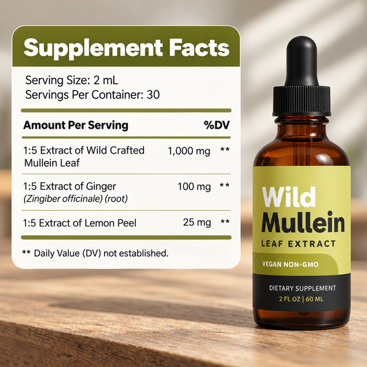Mullein Leaf Herbal Drops with Ginger & Lemon – Daily Herbal Supplement