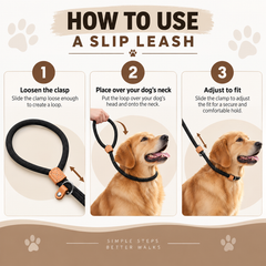 Nylon Slip Lead Dog Leash | 1.3m Training Lead | 5 Thickness Options