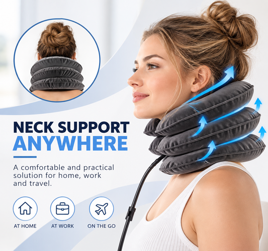 AirLift Inflatable Neck Support Collar | Adjustable Air Pressure | Portable
