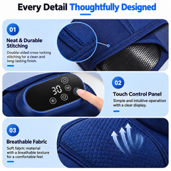Knee Massager with Heat & Airbag Compression | Vibration Massage Device | Free Size