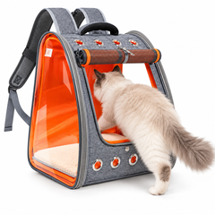 Transparent PVC Pet Backpack | Bubble Carrier for Cats & Small Dogs | Oxford Cloth