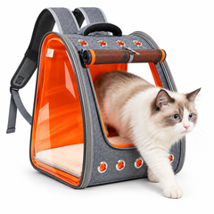 Transparent PVC Pet Backpack | Bubble Carrier for Cats & Small Dogs | Oxford Cloth