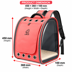 Transparent PVC Pet Backpack | Bubble Carrier for Cats & Small Dogs | Oxford Cloth