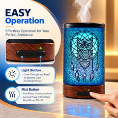 Owl Essential Oil Diffuser & Humidifier with Night Light | 1L | 12W