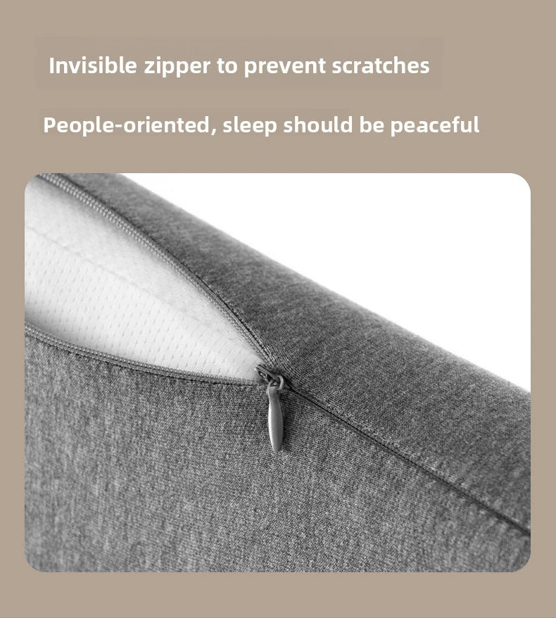 Gray fabric with an invisible zipper on a beige background