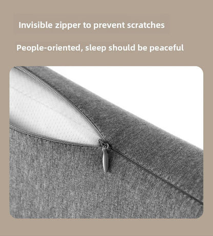 Gray fabric with an invisible zipper on a beige background