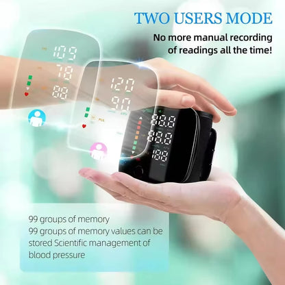 Portable Automatic Wrist Voice Blood Pressure Monitor Digital One Button Blood Pressure Monitor Machine Tonometers for Home Use Entige