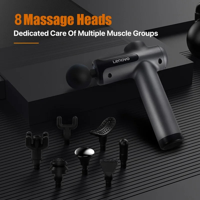 Lenovo Massage Gun — 8 Heads, 99-Speed Wireless Deep Tissue Relief Entige