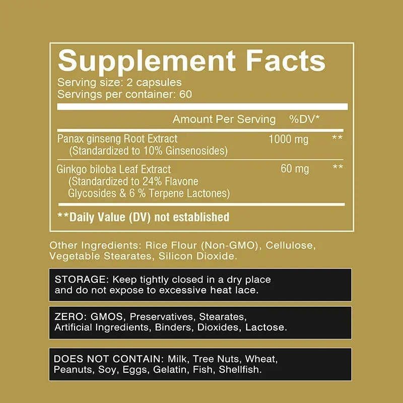Panax Ginseng + Ginkgo Biloba - Maintain Overall Health Entige