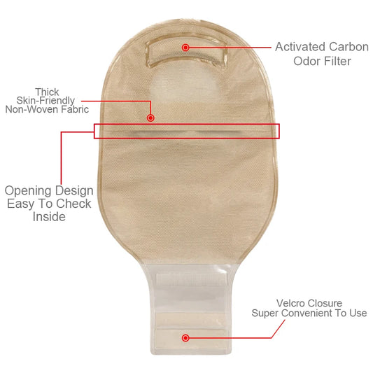 Colostomy Bags Two-Piece Drainable | 57mm Ostomy Pouches with Odor Filter Entige