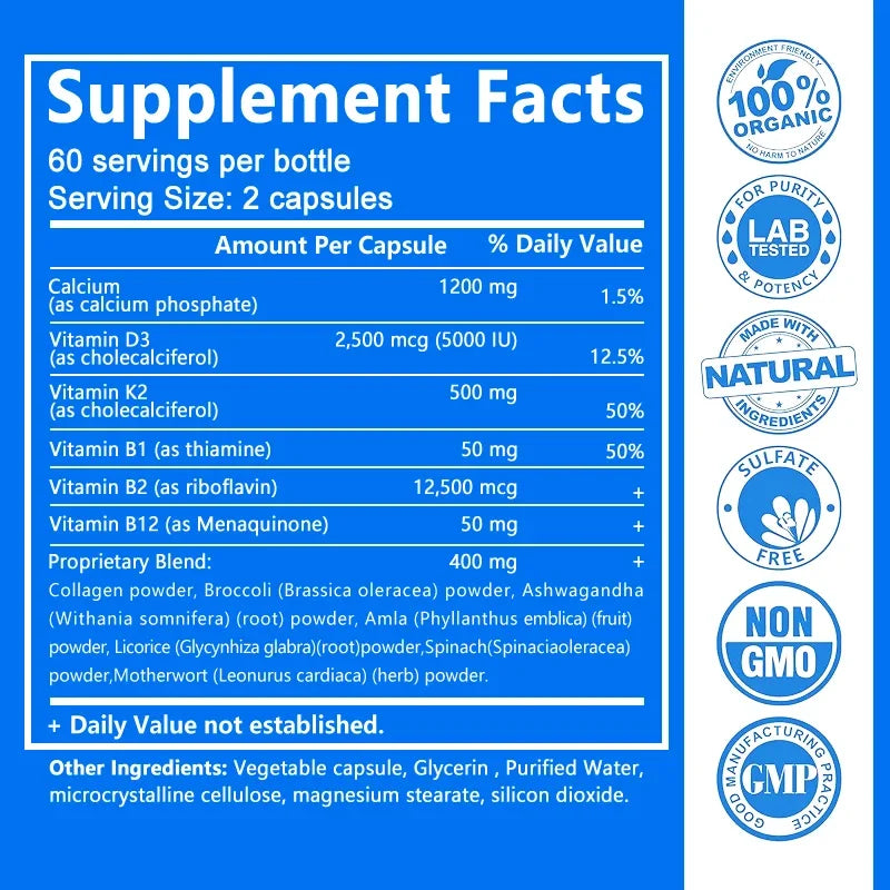 Calcium + D3 + K2 + B12 Capsules Entige