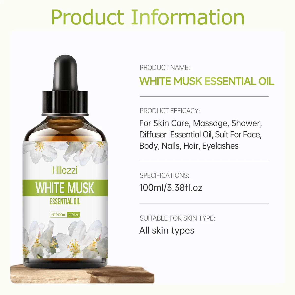 White Musk essential oil is suitable for skincare, bath and shower use, and as a diffuser for all skin types. Entige