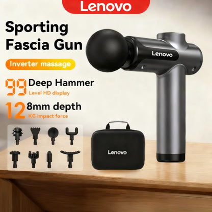 Lenovo Massage Gun — 8 Heads, 99-Speed Wireless Deep Tissue Relief Entige