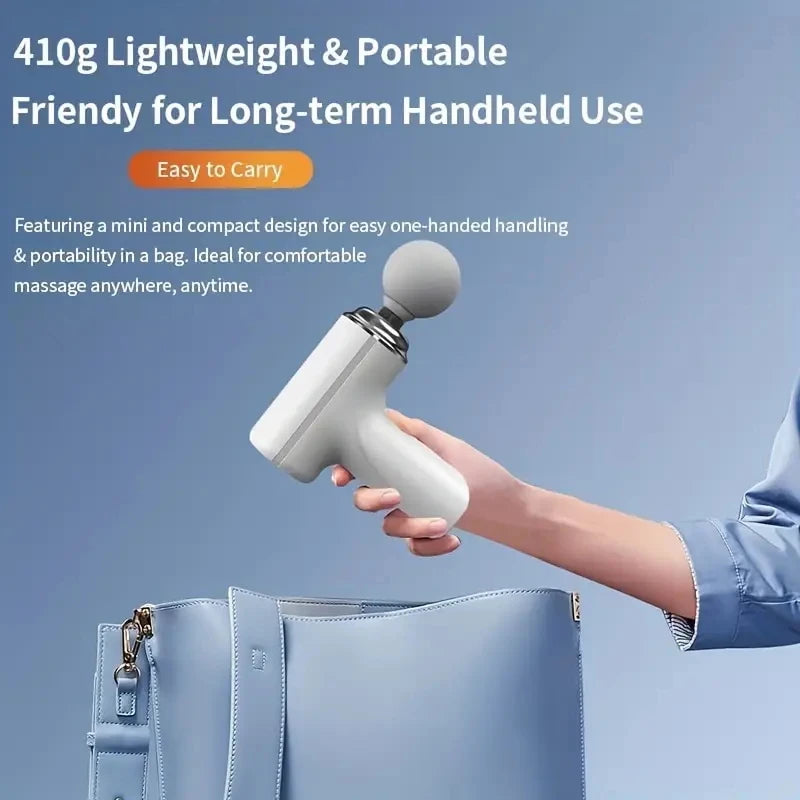 A Portable Electric Fascia Massage Gun, 4 Replaceable Massage Heads, 6-Speed Mode Adjustment, Deep Tissue Impact Muscles, Reliev Entige