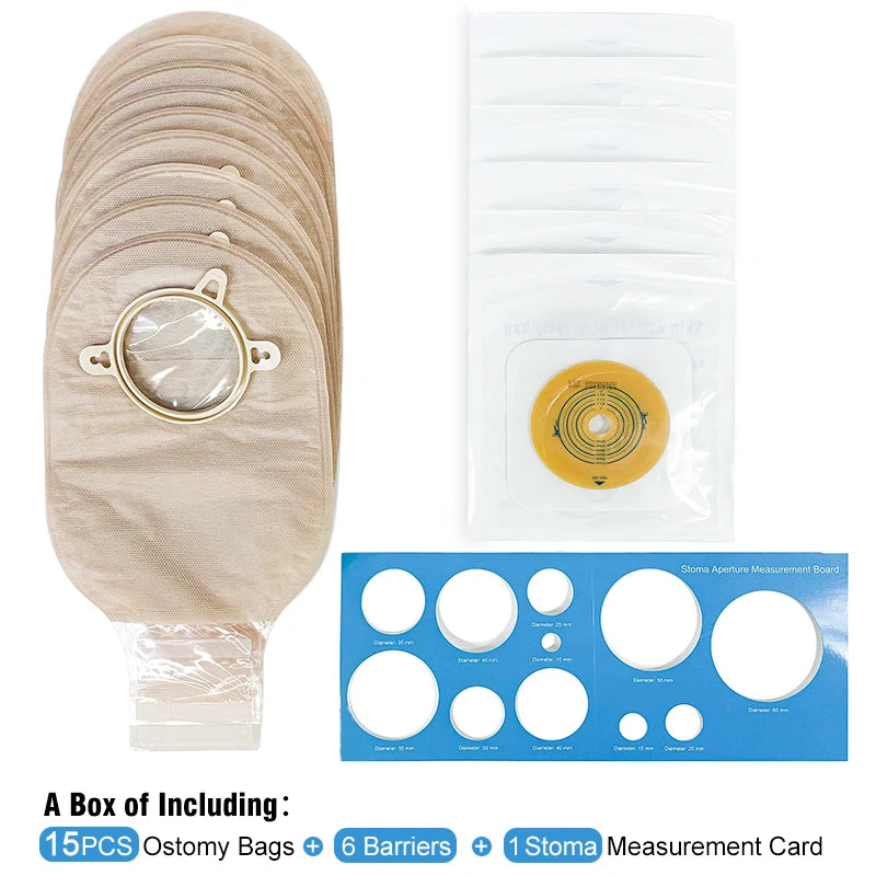 Colostomy Bags Two-Piece Drainable | 57mm Ostomy Pouches with Odor Filter