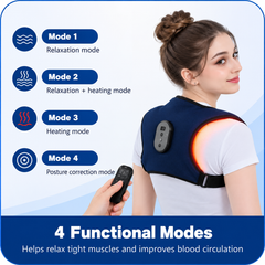 Back & Shoulder Massager with Vibration, Warming Heat & Posture Awareness