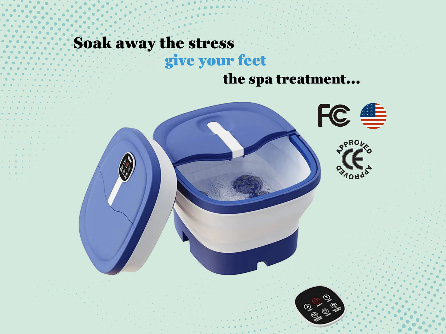 Fast Heat Automatic - Massage Foldable Foot Spa Bath