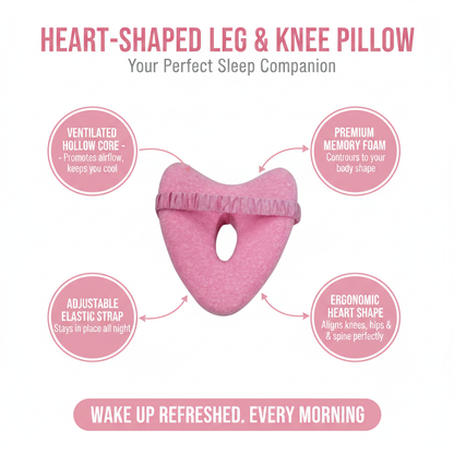 Heart-Shaped Leg Pillow Feature Infographic
